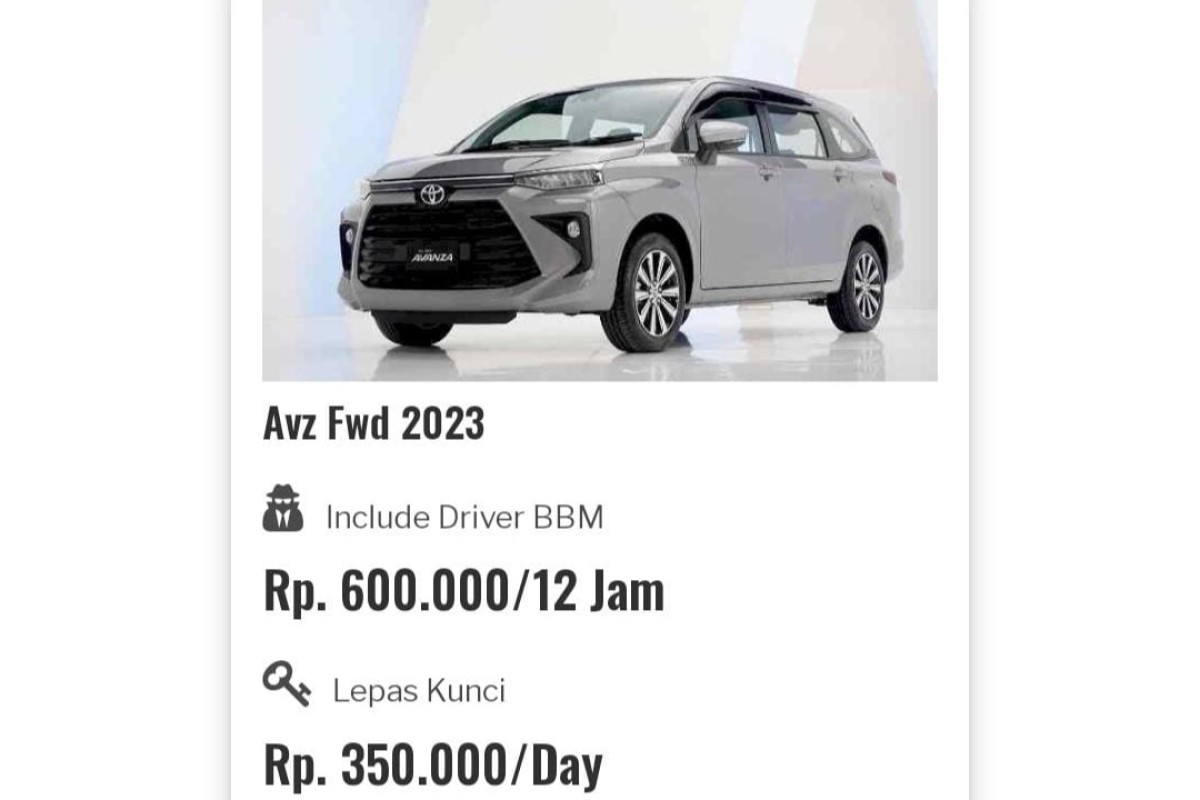 Rental Avanza FWD 2023  Jogja