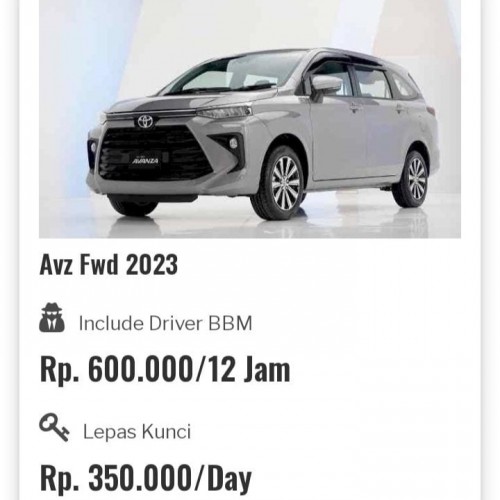 Rental Avanza FWD 2023  Jogja