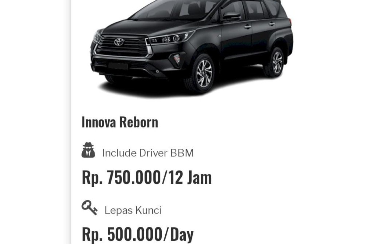 Rental Innova Reborn  Jogja