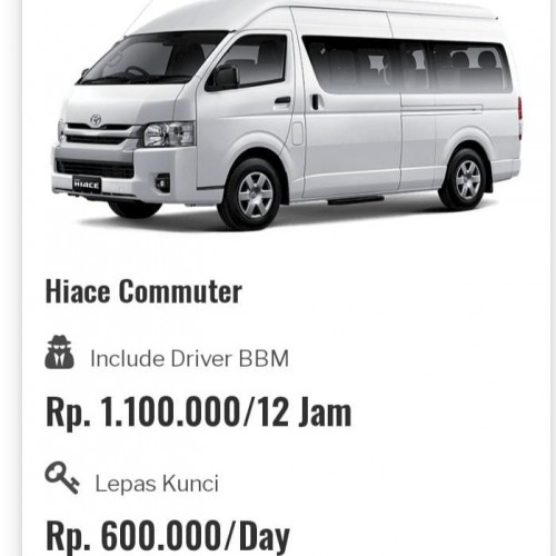 Rental hiace commuter  Jogja