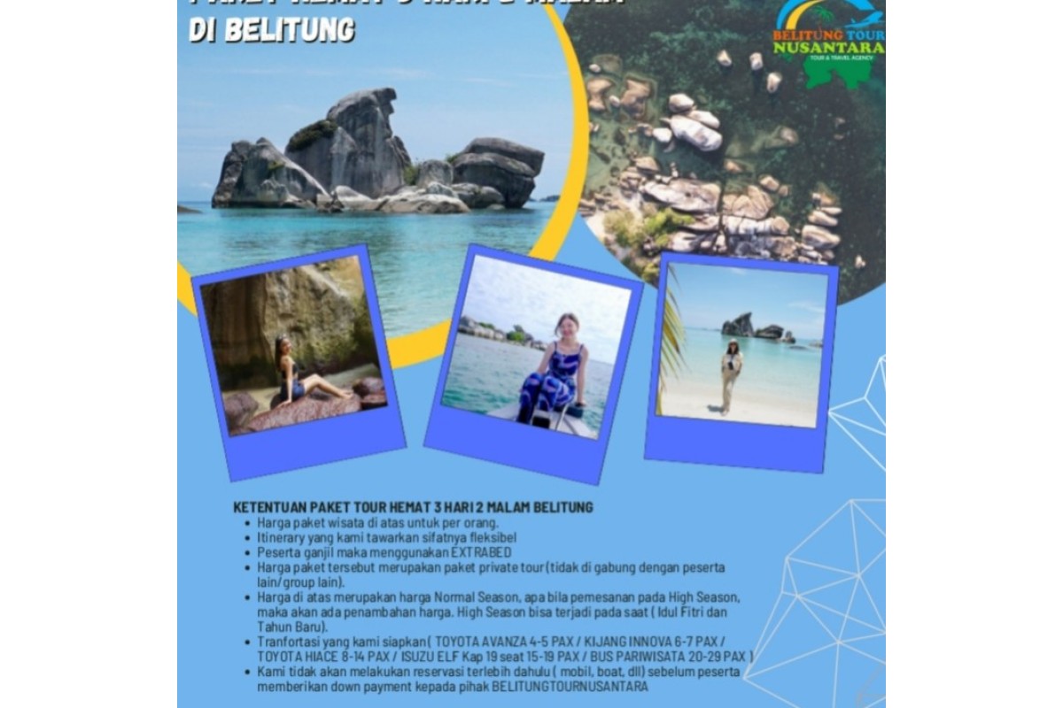 Paket Honeymoon 4H3M di Belitung